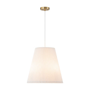 Farmhouze Light - Modern Pleated Linen Tapered Drum Lantern Pendant Light - Chandelier - 17.7 in - 
