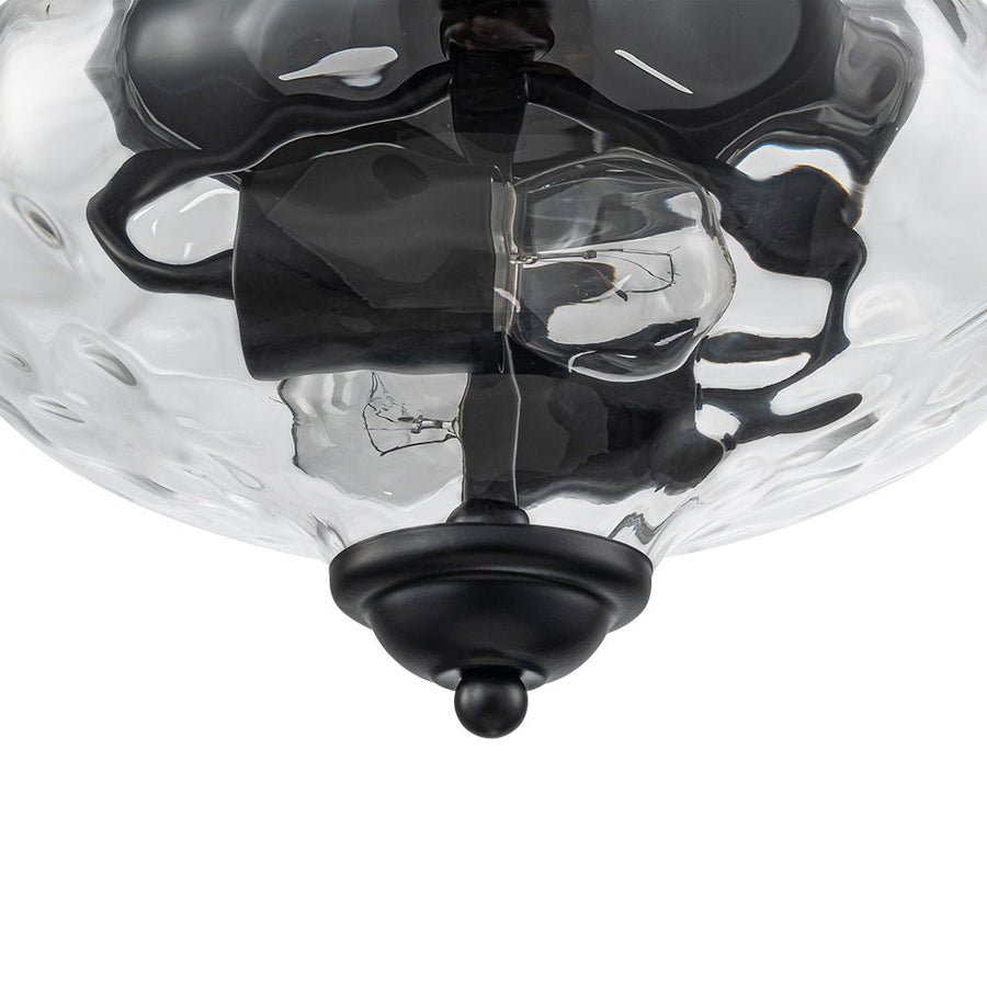 Farmhouze Light - Modern Round Water Glass Ceiling Pendant Light - Pendant - Black - 2 Packs - 