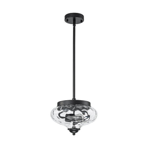 Farmhouze Light - Modern Round Water Glass Ceiling Pendant Light - Pendant - Black - 2 Packs - 