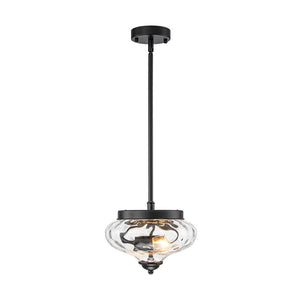 Farmhouze Light - Modern Round Water Glass Ceiling Pendant Light - Pendant - Black - 2 Packs - 