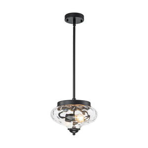 Farmhouze Light - Modern Round Water Glass Ceiling Pendant Light - Pendant - Black - 2 Packs - 