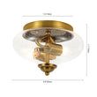 Load image into Gallery viewer, Farmhouze Light - Modern Seeded Glass Round Flush Mount Ceiling Light - Ceiling Light - Gold - 
