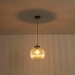 Load image into Gallery viewer, Farmhouze Light - Modern Single Striped Glass Globe Kitchen Pendant Light - Pendant - Black - 
