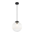 Load image into Gallery viewer, Farmhouze Light - Modern Single Striped Glass Globe Kitchen Pendant Light - Pendant - Black - 
