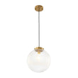 Load image into Gallery viewer, Farmhouze Light - Modern Single Striped Glass Globe Kitchen Pendant Light - Pendant - Black - 
