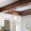 Load image into Gallery viewer, Farmhouze Light - Modern Single Striped Glass Globe Kitchen Pendant Light - Pendant - Brass - 
