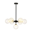 Load image into Gallery viewer, Farmhouze Light - Modern Tiered Water Glass Globe Round Sputnik Chandelier - Ceiling Light - Black - 
