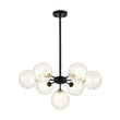 Load image into Gallery viewer, Farmhouze Light - Modern Tiered Water Glass Globe Round Sputnik Chandelier - Ceiling Light - Black - 
