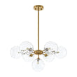 Load image into Gallery viewer, Farmhouze Light-Modern Tiered Water Glass Globe Round Sputnik Chandelier-Ceiling Light-Brass-
