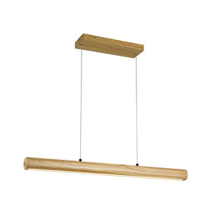 Farmhouze Light - Natural Wood Grain Dimmable LED Wide Linear Island Chandelier - Chandelier - Oak - 