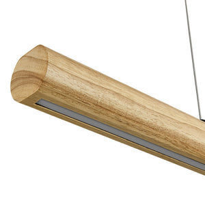 Farmhouze Light - Natural Wood Grain Dimmable LED Wide Linear Island Chandelier - Chandelier - Oak - 