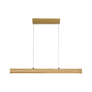Farmhouze Light - Natural Wood Grain Dimmable LED Wide Linear Island Chandelier - Chandelier - Oak - 