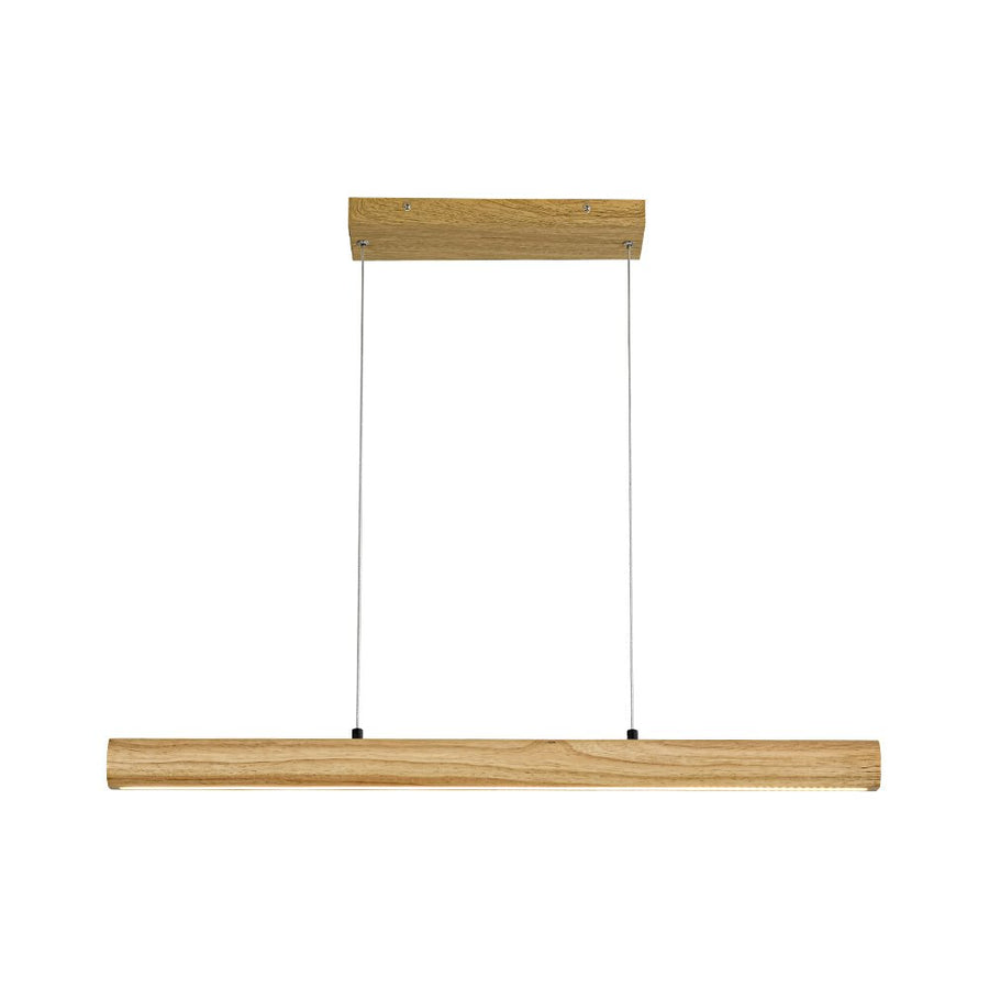 Farmhouze Light - Natural Wood Grain Dimmable LED Wide Linear Island Chandelier - Chandelier - Oak - 