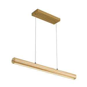 Farmhouze Light - Natural Wood Grain Dimmable LED Wide Linear Island Chandelier - Chandelier - Oak - 