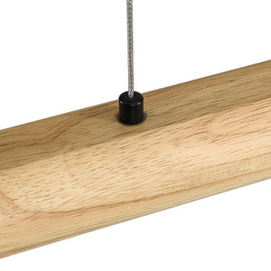 Farmhouze Light - Natural Wood Grain Dimmable LED Wide Linear Island Chandelier - Chandelier - Oak - 