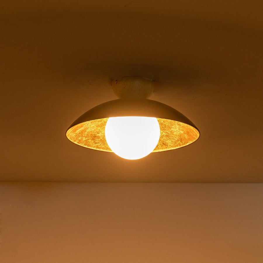 Farmhouze Light-Nordic 1-Light Metal Dome Semi Flush Mount-Ceiling Light-Black-
