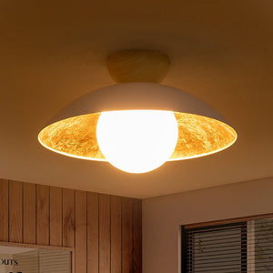 Farmhouze Light-Nordic 1-Light Metal Dome Semi Flush Mount-Ceiling Light-Black-