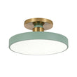 Load image into Gallery viewer, Farmhouze Light - Nordic Dimmable LED White Round Semi Flush Mount - Ceiling Light - Green - 
