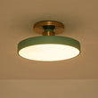 Load image into Gallery viewer, Farmhouze Light - Nordic Dimmable LED White Round Semi Flush Mount - Ceiling Light - Green - 
