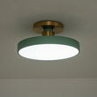 Load image into Gallery viewer, Farmhouze Light - Nordic Dimmable LED White Round Semi Flush Mount - Ceiling Light - Green - 

