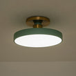 Load image into Gallery viewer, Farmhouze Light - Nordic Dimmable LED White Round Semi Flush Mount - Ceiling Light - Green - 
