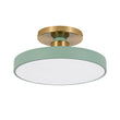 Load image into Gallery viewer, Farmhouze Light - Nordic Dimmable LED White Round Semi Flush Mount - Ceiling Light - Green - 
