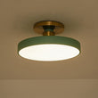 Load image into Gallery viewer, Farmhouze Light - Nordic Dimmable LED White Round Semi Flush Mount - Ceiling Light - Green - 
