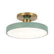 Load image into Gallery viewer, Farmhouze Light - Nordic Dimmable LED White Round Semi Flush Mount - Ceiling Light - Green - 
