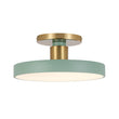 Load image into Gallery viewer, Farmhouze Light - Nordic Dimmable LED White Round Semi Flush Mount - Ceiling Light - Green - 
