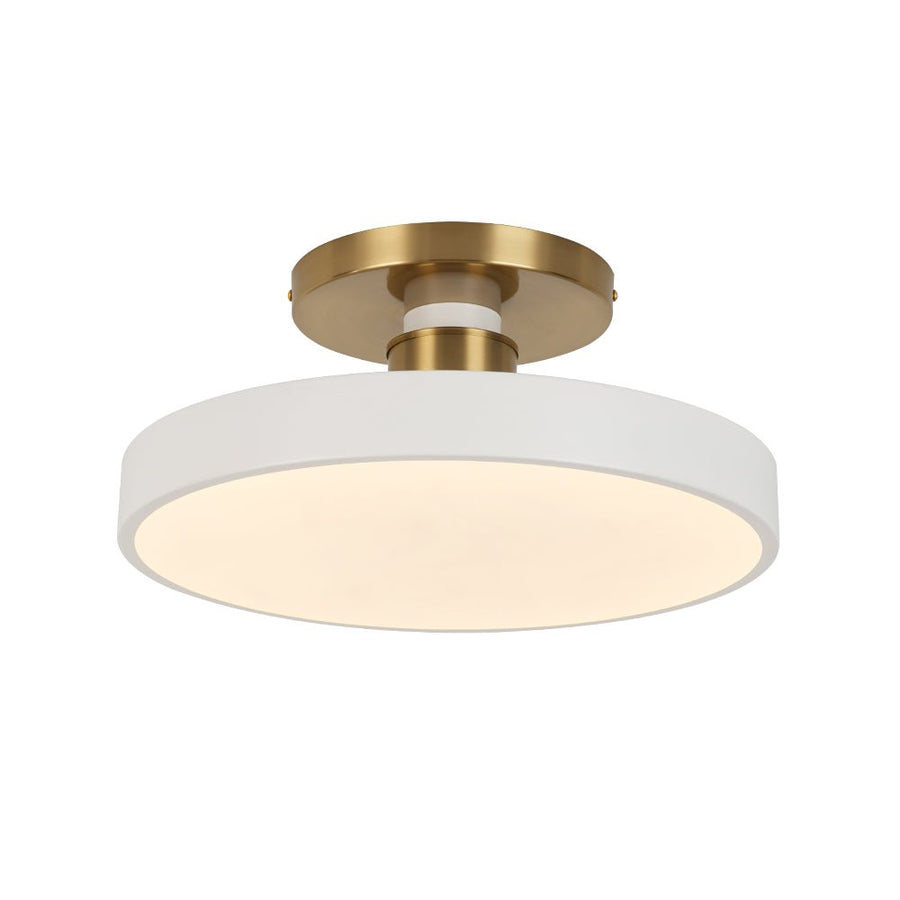 Farmhouze Light - Nordic Dimmable LED White Round Semi Flush Mount - Ceiling Light - White - 