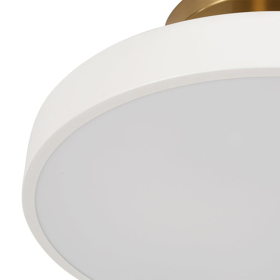 Farmhouze Light - Nordic Dimmable LED White Round Semi Flush Mount - Ceiling Light - White - 