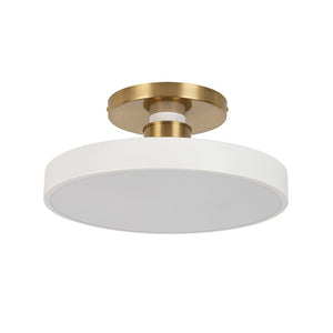 Farmhouze Light - Nordic Dimmable LED White Round Semi Flush Mount - Ceiling Light - White - 