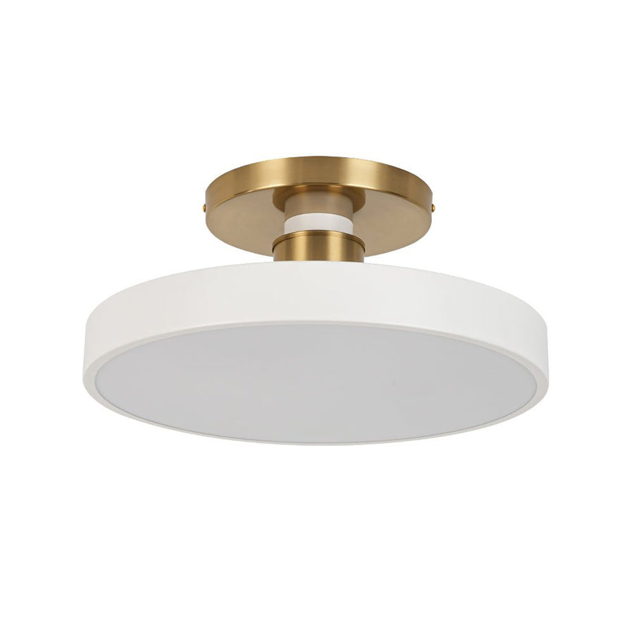 Farmhouze Light - Nordic Dimmable LED White Round Semi Flush Mount - Ceiling Light - White - 