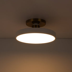 Farmhouze Light - Nordic Dimmable LED White Round Semi Flush Mount - Ceiling Light - White - 