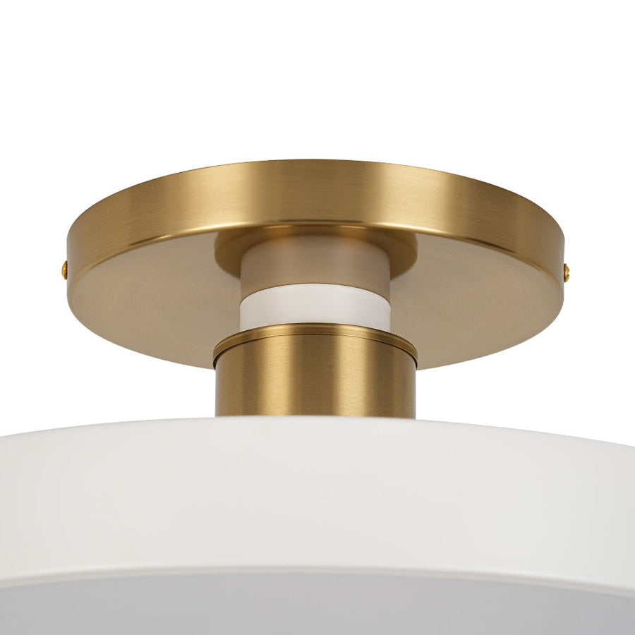 Farmhouze Light - Nordic Dimmable LED White Round Semi Flush Mount - Ceiling Light - White - 