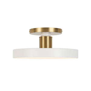 Farmhouze Light - Nordic Dimmable LED White Round Semi Flush Mount - Ceiling Light - White - 