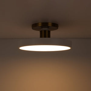 Farmhouze Light - Nordic Dimmable LED White Round Semi Flush Mount - Ceiling Light - White - 