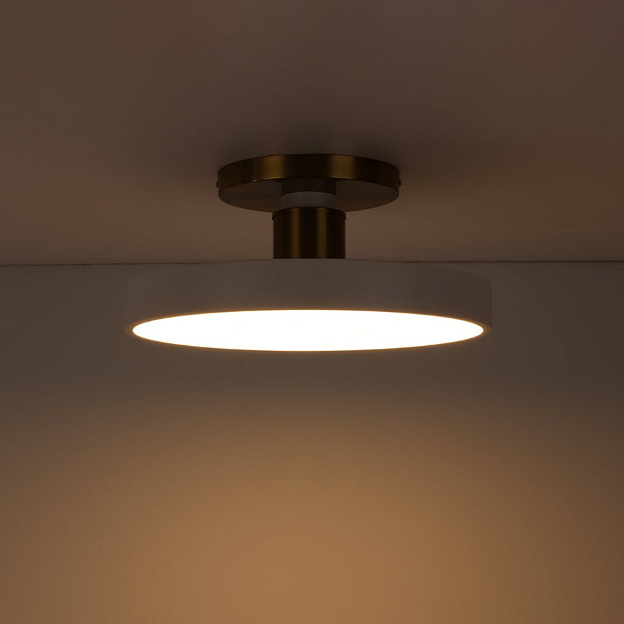 Farmhouze Light - Nordic Dimmable LED White Round Semi Flush Mount - Ceiling Light - White - 