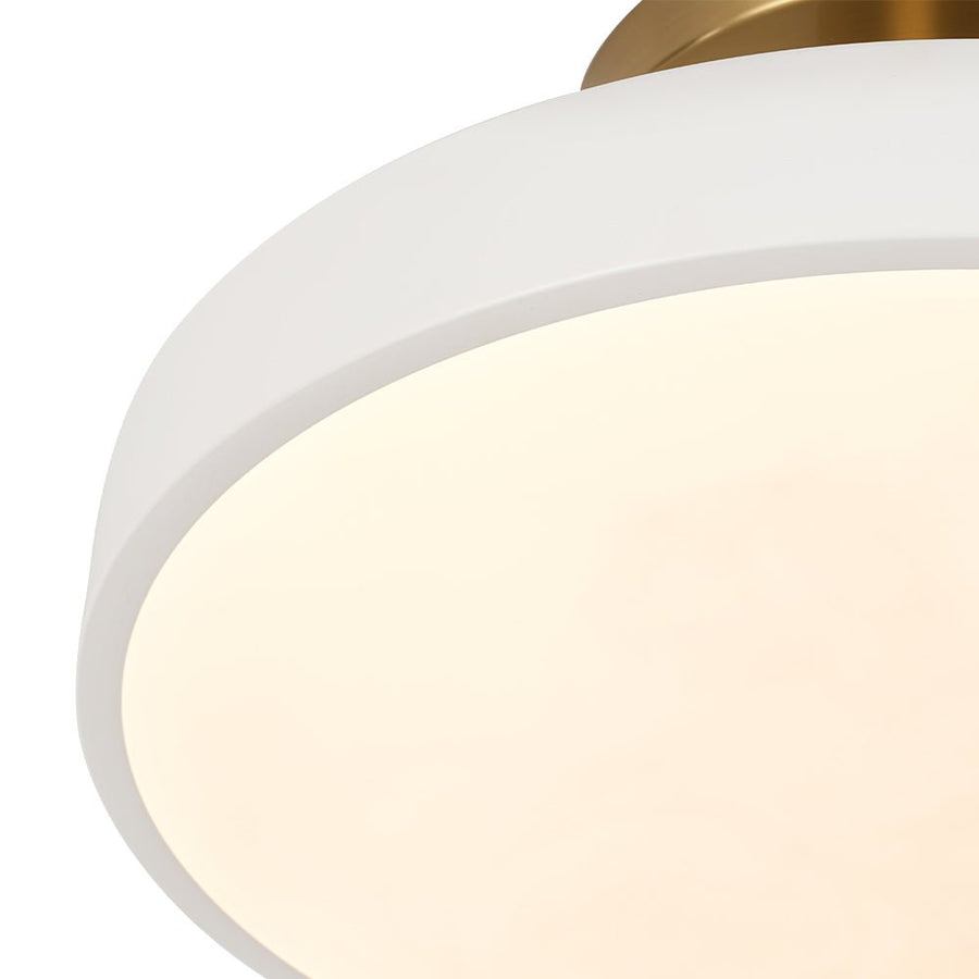 Farmhouze Light - Nordic Dimmable LED White Round Semi Flush Mount - Ceiling Light - White - 