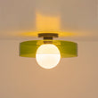 Load image into Gallery viewer, Farmhouze Light-Nordic Green Glass Globe 1-Light Round Ceiling Fixture-Ceiling Light-13.8 in-
