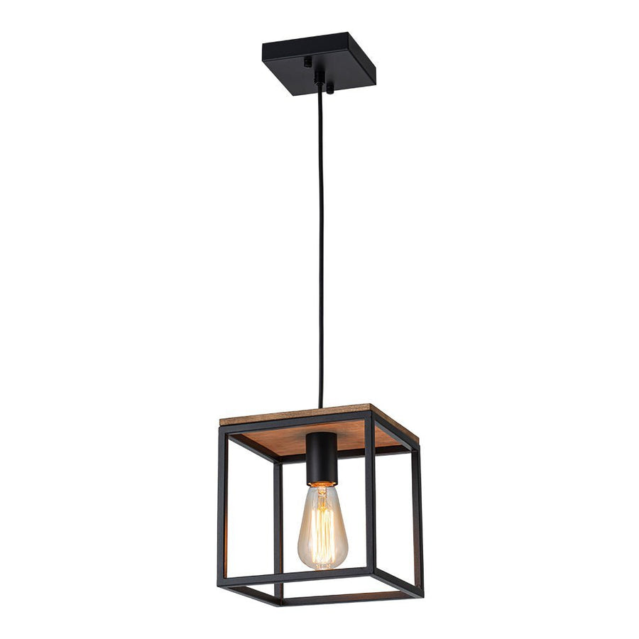 Farmhouze Light - OpenBox - 1 - Light Black Metal Square Lantern Pendant Light - Pendant - Black - 