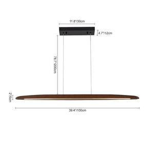 Farmhouze Light - OpenBox - Dimmable Warm LED Walnut Wood Linear Pendant Light - Chandelier - Walnut - 