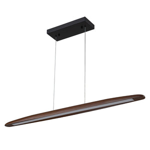 Farmhouze Light - OpenBox - Dimmable Warm LED Walnut Wood Linear Pendant Light - Chandelier - Walnut - 