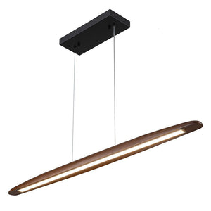 Farmhouze Light - OpenBox - Dimmable Warm LED Walnut Wood Linear Pendant Light - Chandelier - Walnut - 