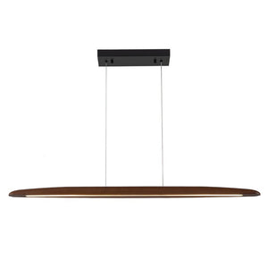 Farmhouze Light - OpenBox - Dimmable Warm LED Walnut Wood Linear Pendant Light - Chandelier - Walnut - 