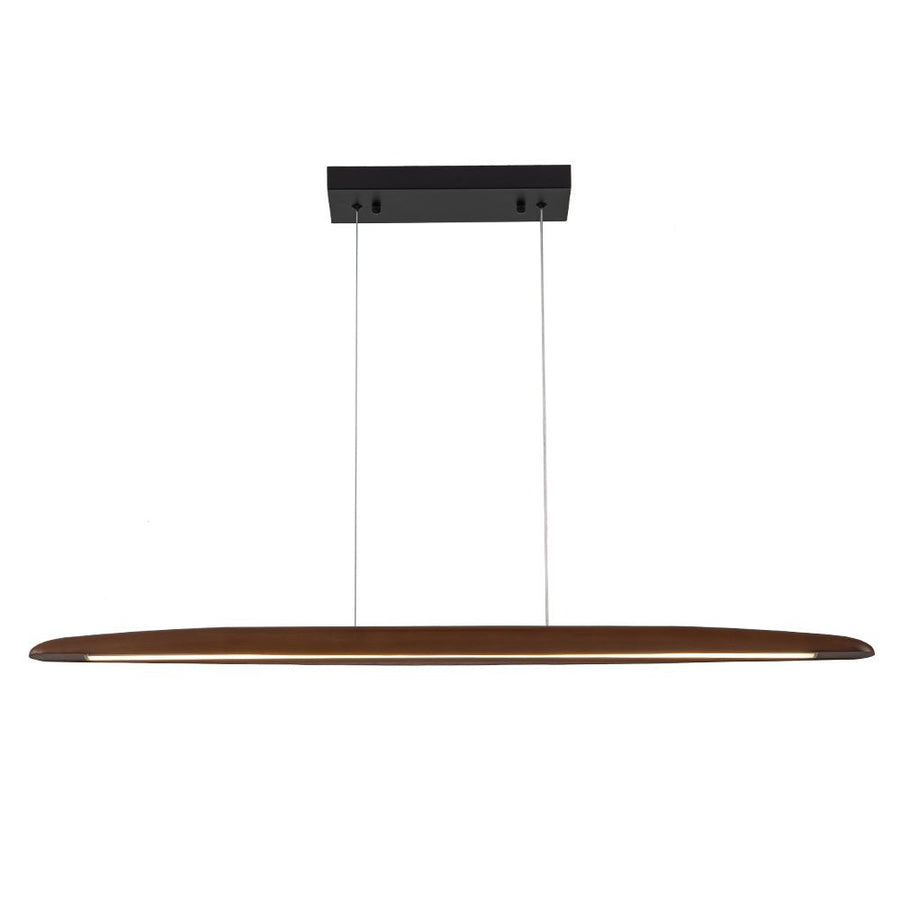 Farmhouze Light - OpenBox - Dimmable Warm LED Walnut Wood Linear Pendant Light - Chandelier - Walnut - 