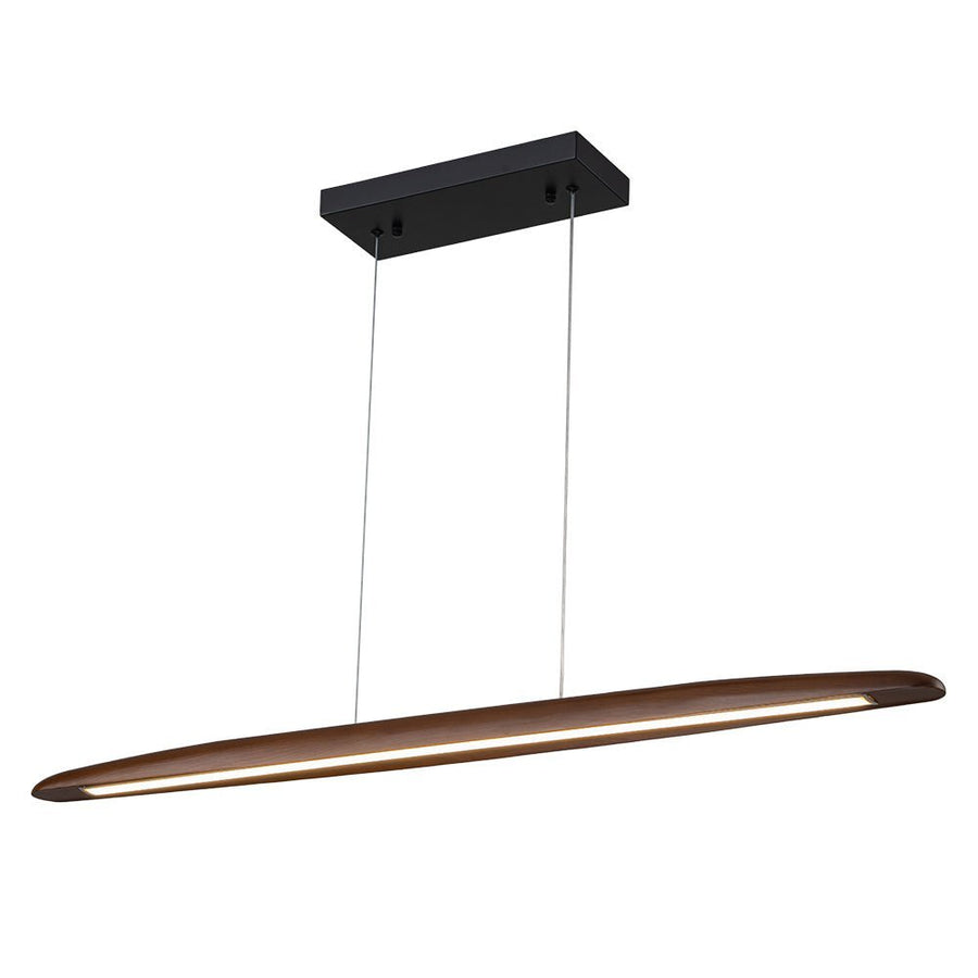 Farmhouze Light - OpenBox - Dimmable Warm LED Walnut Wood Linear Pendant Light - Chandelier - Walnut - 