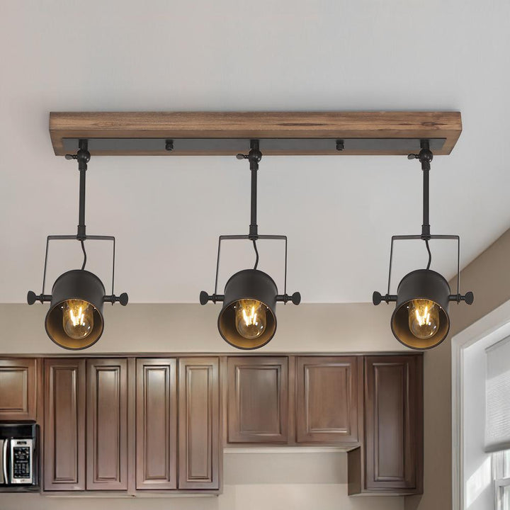 Farmhouze Light - OpenBox - Farmhouse Black 3 Light Track Ceiling Light - Ceiling Light - 