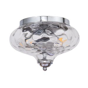 Farmhouze Light-OpenBox-Farmhouse Glass Flush Mount Ceiling Light-Ceiling Light-Chrome-