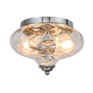 Farmhouze Light-OpenBox-Farmhouse Glass Flush Mount Ceiling Light-Ceiling Light-Chrome-